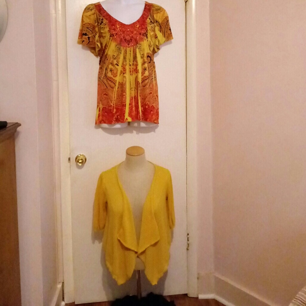 One World dressy top and sweater set